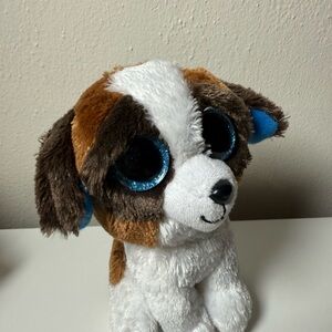 Ty Stuffed Animal with Brown, White, and Blue Accents